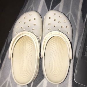 White croc clogs